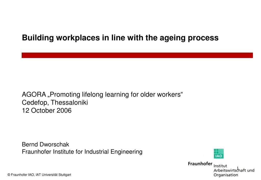 building workplaces in line with the ageing