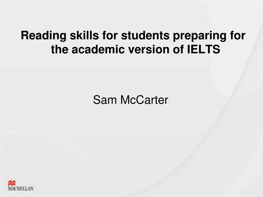 reading skills for students preparing