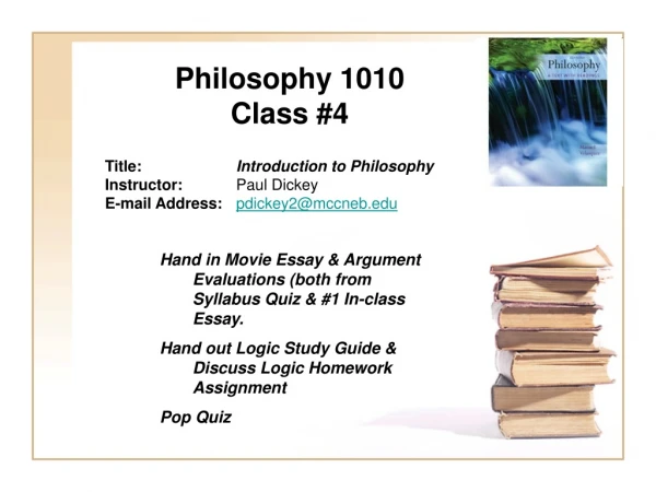 Philosophy 1010 Class #4