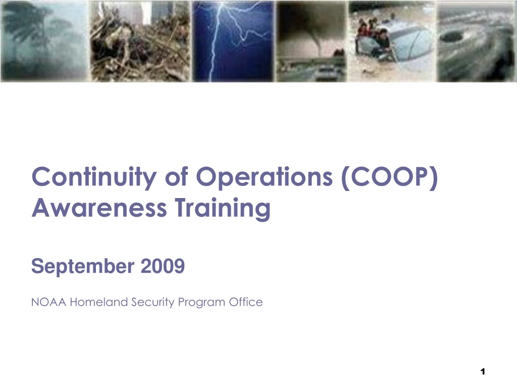 continuity of operations coop awareness training