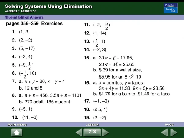 Solving Systems Using Elimination