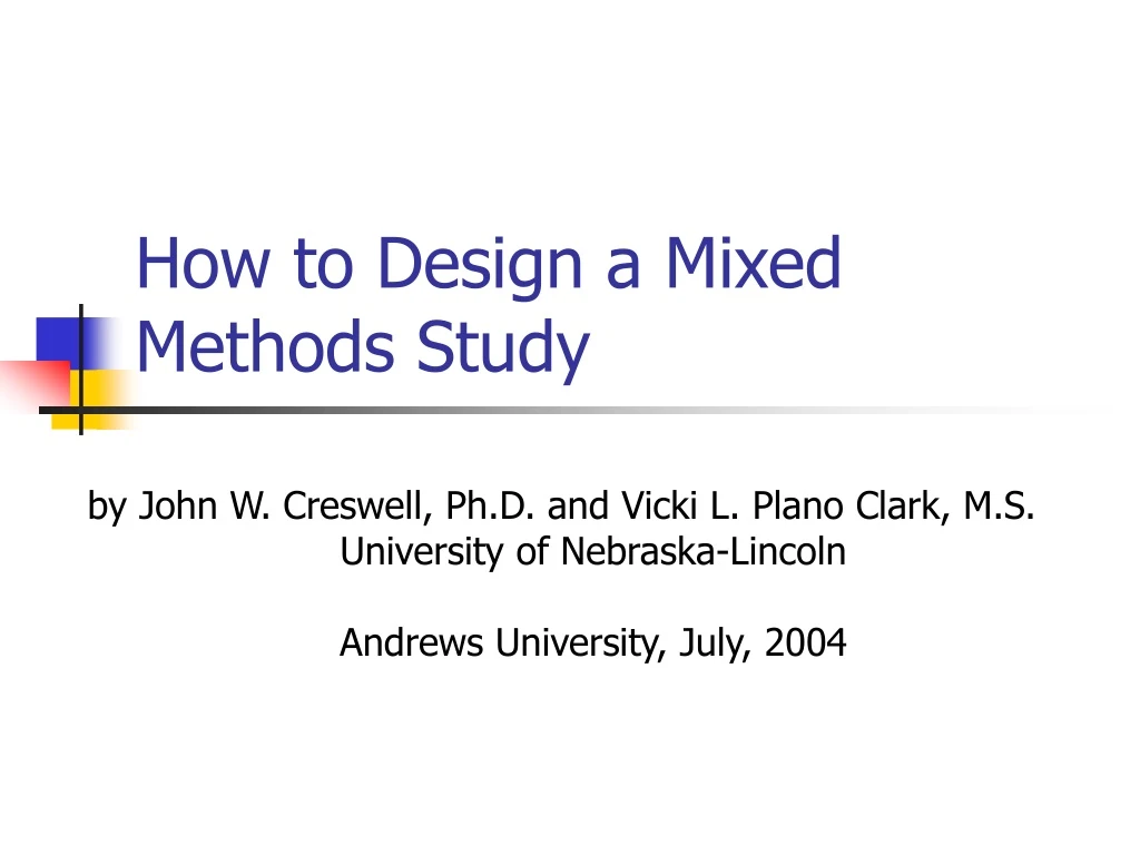 how to design a mixed methods study