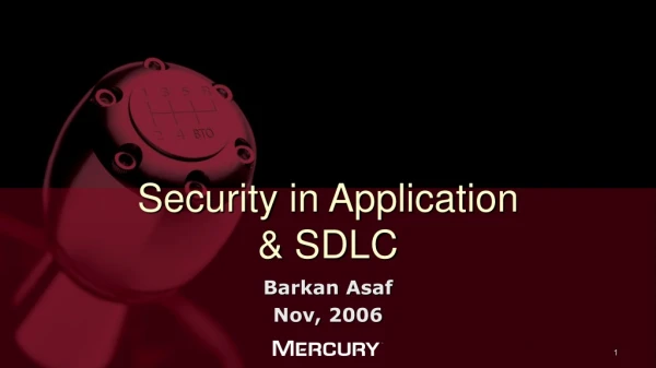 Security in Application &amp; SDLC