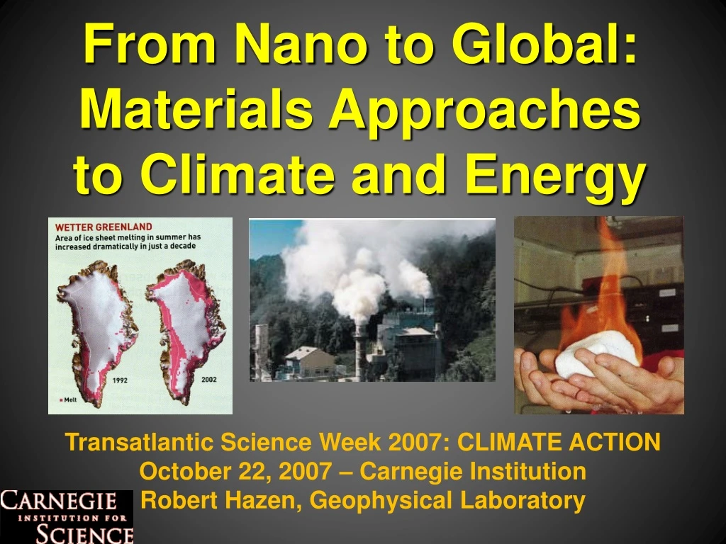 from nano to global materials approaches