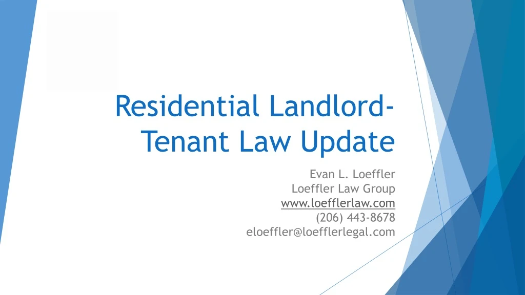 residential landlord tenant law update