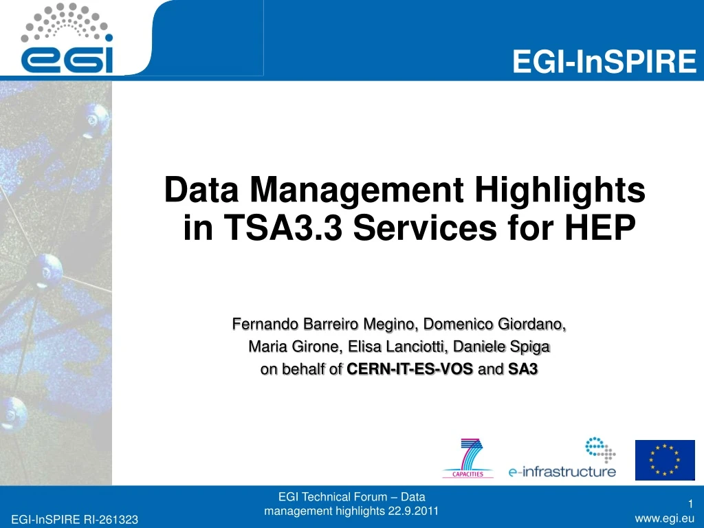 data management highlights in tsa3 3 services for hep
