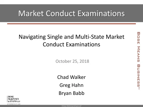 Market Conduct Examinations