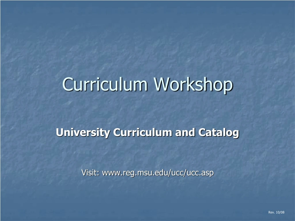 curriculum workshop