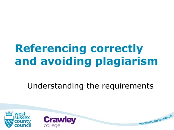 Referencing correctly and avoiding plagiarism