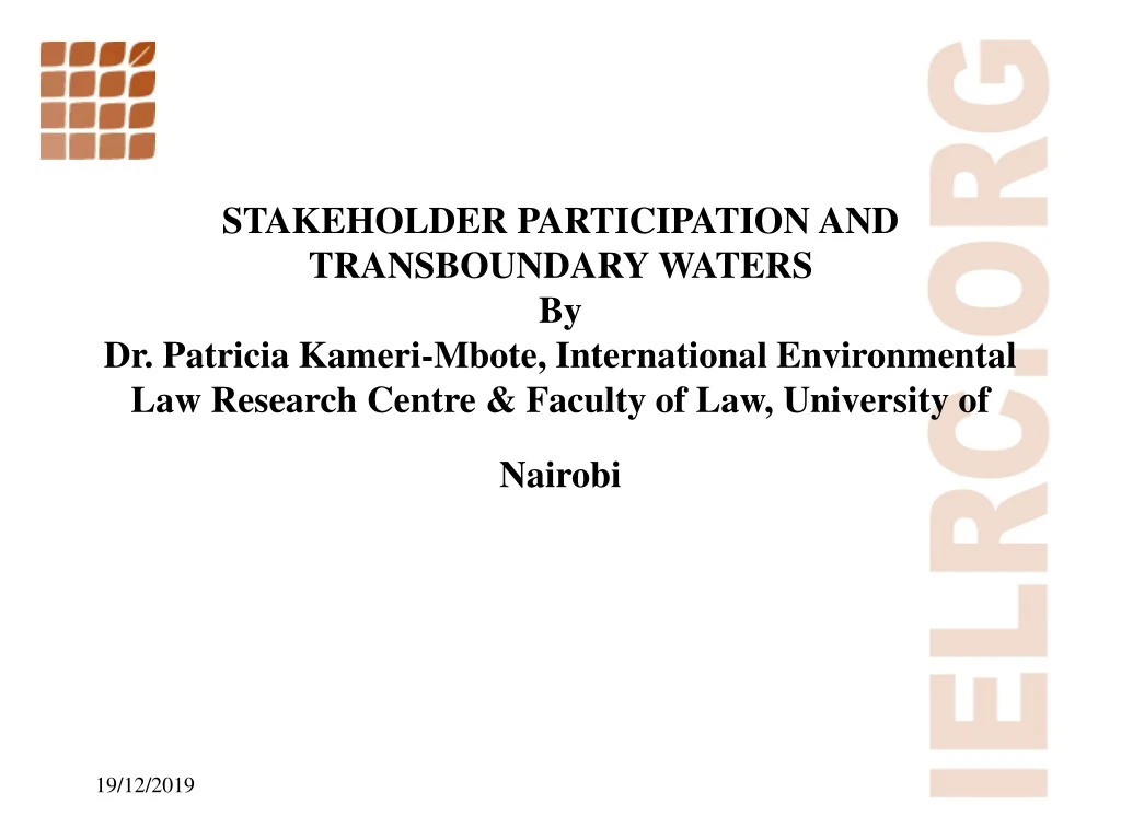 stakeholder participation and transboundary