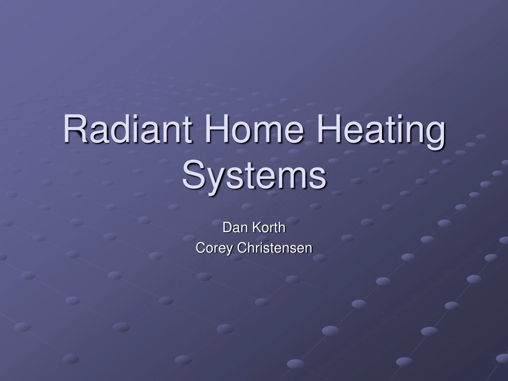 radiant home heating systems