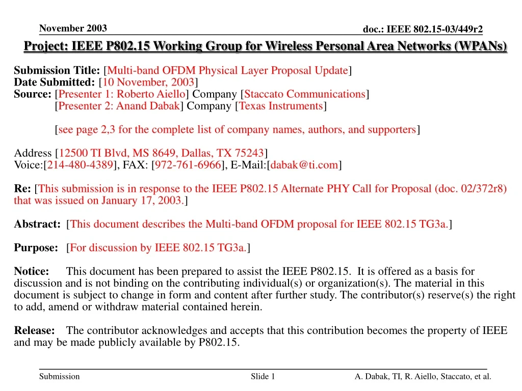 project ieee p802 15 working group for wireless