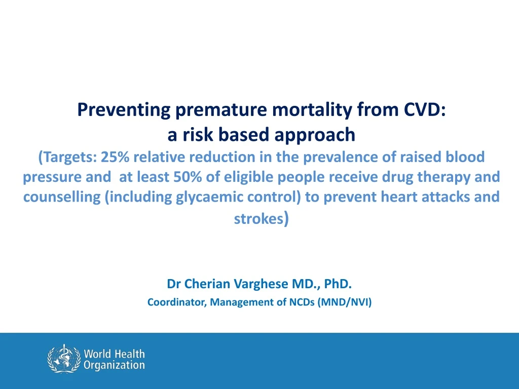 dr cherian varghese md phd coordinator management of ncds mnd nvi