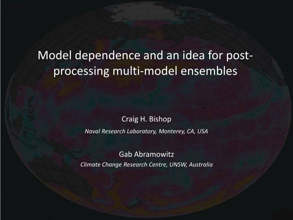 model dependence and an idea for post processing multi model ensembles