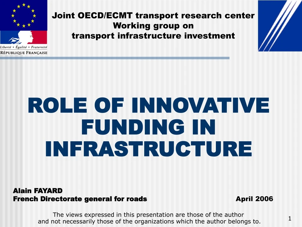 joint oecd ecmt transport research center working