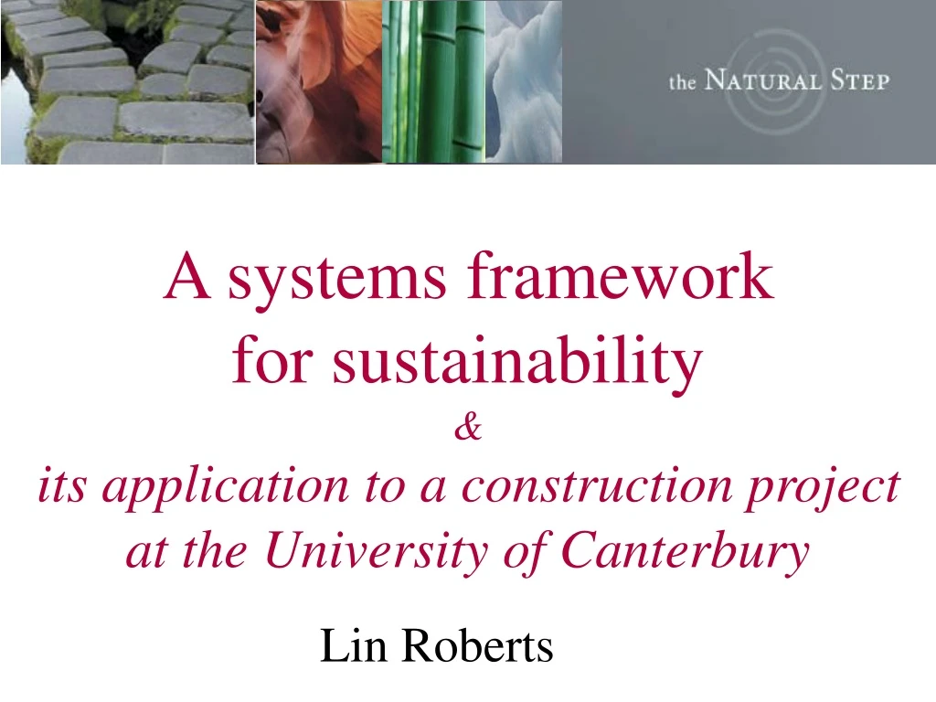 a systems framework for sustainability