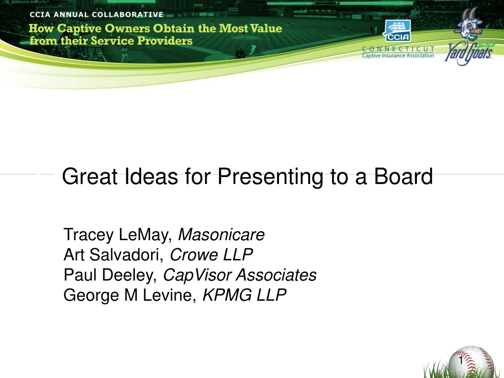 gr great ideas for presenting to a board