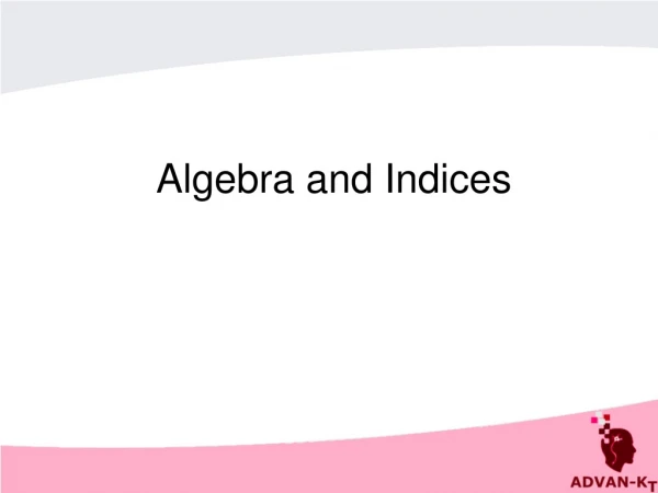 Algebra and Indices