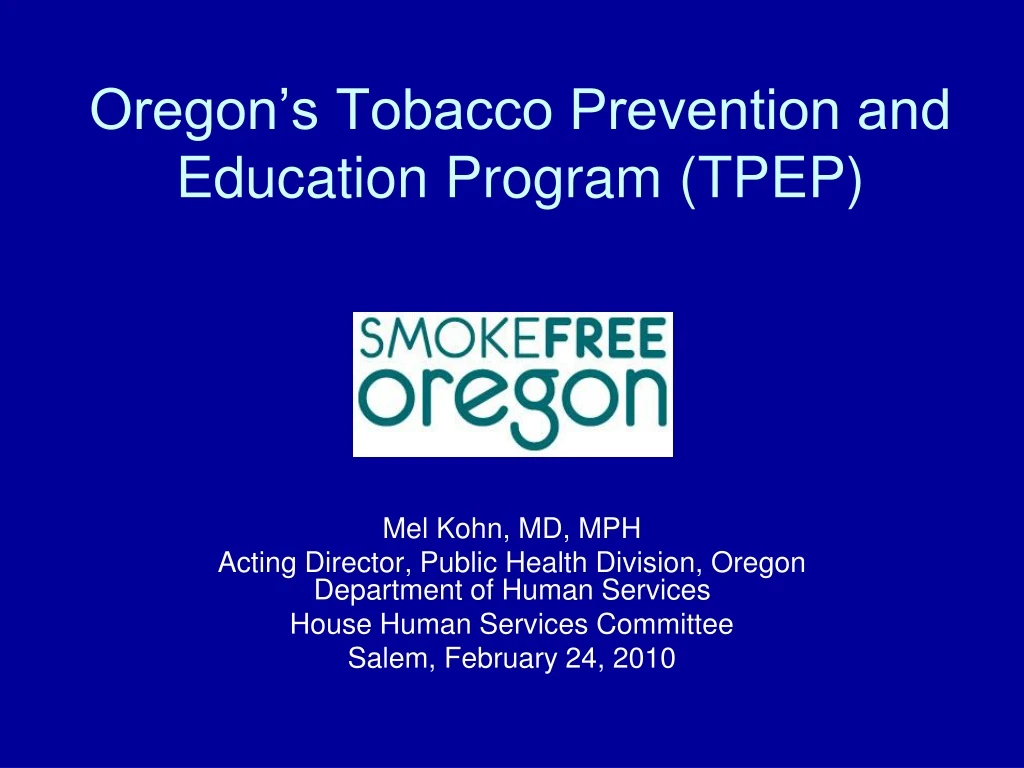 oregon s tobacco prevention and education program tpep
