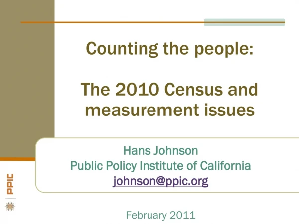 Counting the people: The 2010 Census and measurement issues
