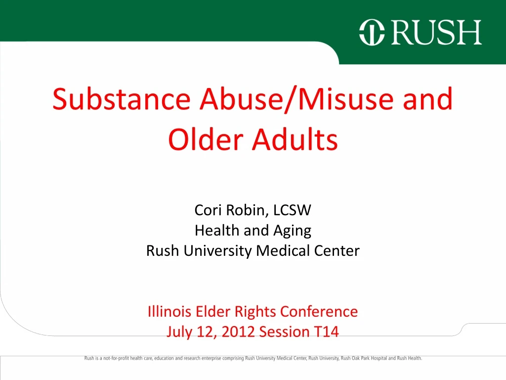 substance abuse misuse and older adults cori