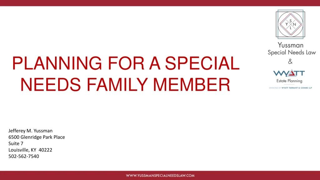 planning for a special needs family member