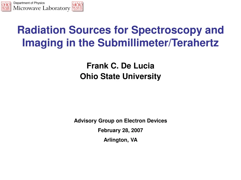 radiation sources for spectroscopy and imaging