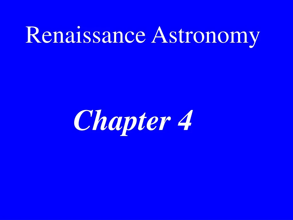 renaissance astronomy