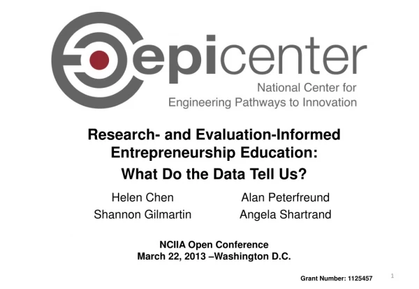 Research- and Evaluation-Informed Entrepreneurship Education:  What Do the Data Tell Us?
