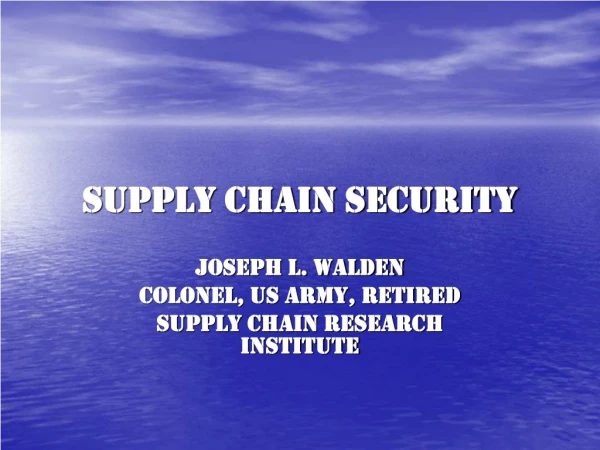 Supply Chain Security