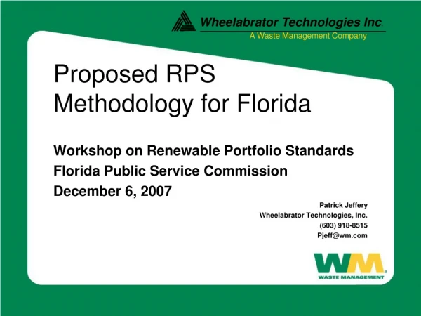 Proposed RPS Methodology for Florida