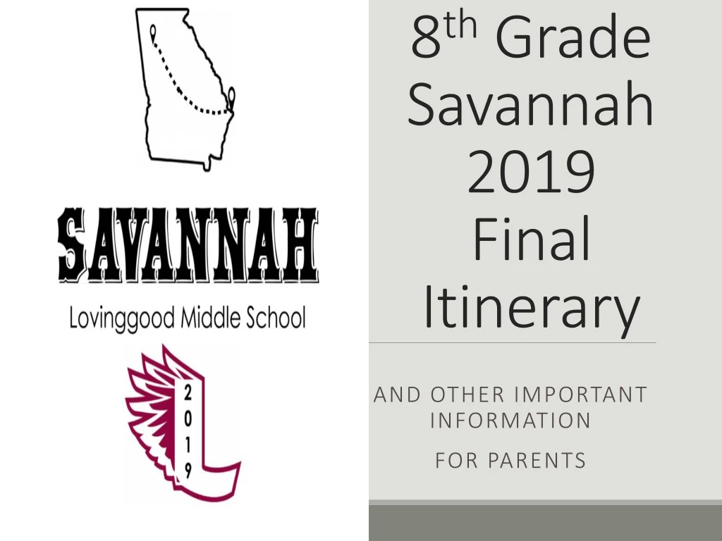 8 th grade savannah 2019 final itinerary