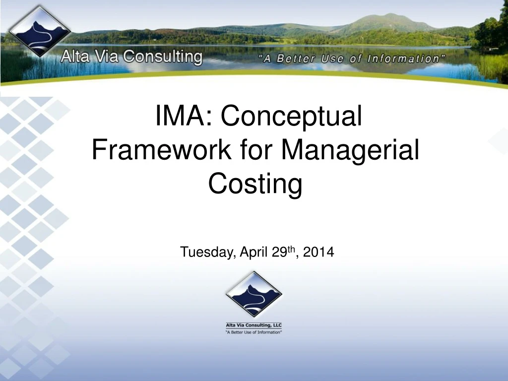 ima conceptual framework for managerial costing
