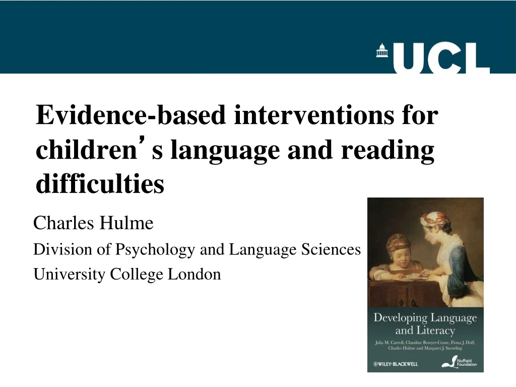 evidence based interventions for children s language and reading difficulties