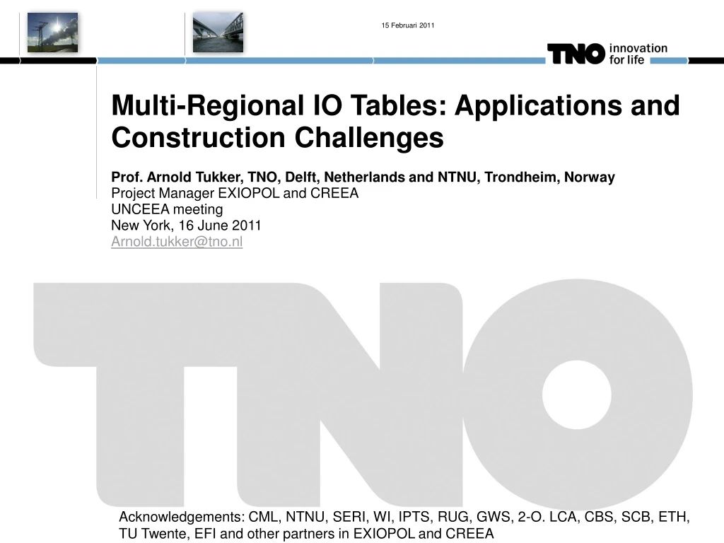 multi regional io tables applications and construction challenges