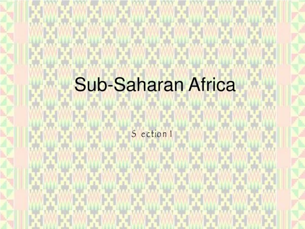 Sub-Saharan Africa