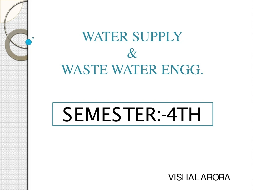 water supply waste water engg