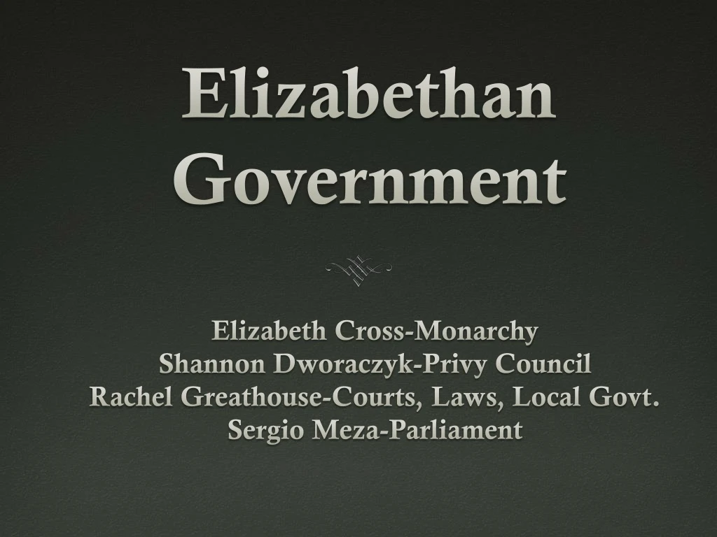 elizabethan government