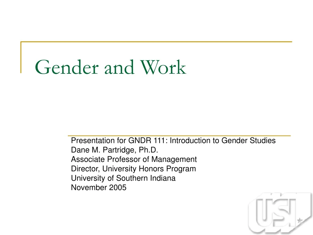 gender and work