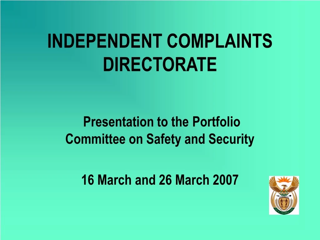 independent complaints directorate