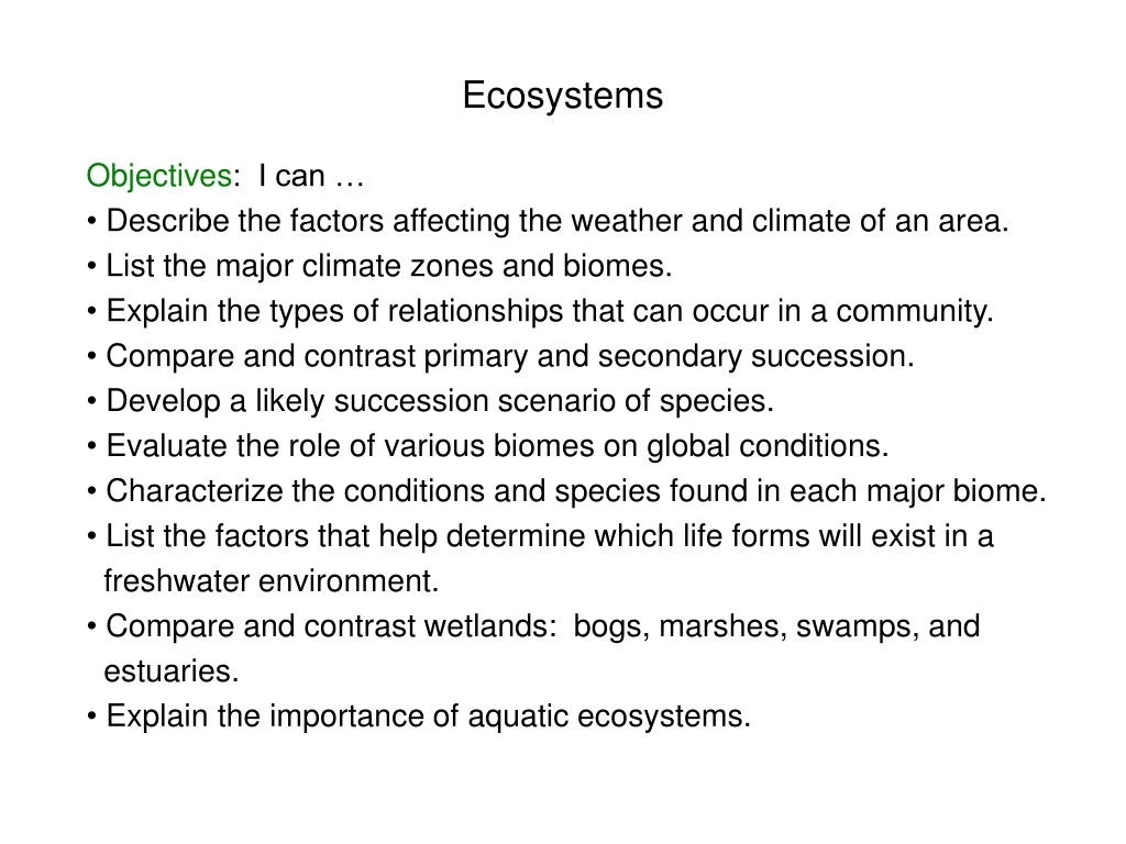 ecosystems