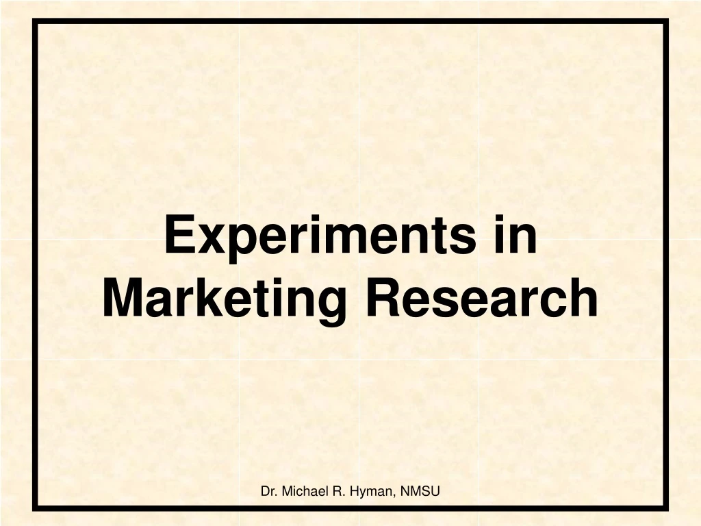 laboratory experiment in marketing research