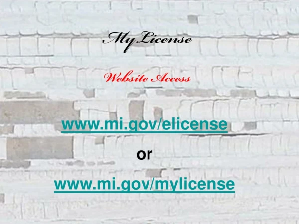 MyLicense Website Access