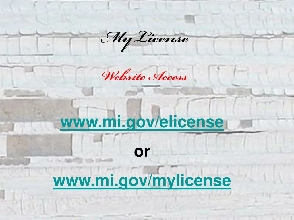 mylicense website access