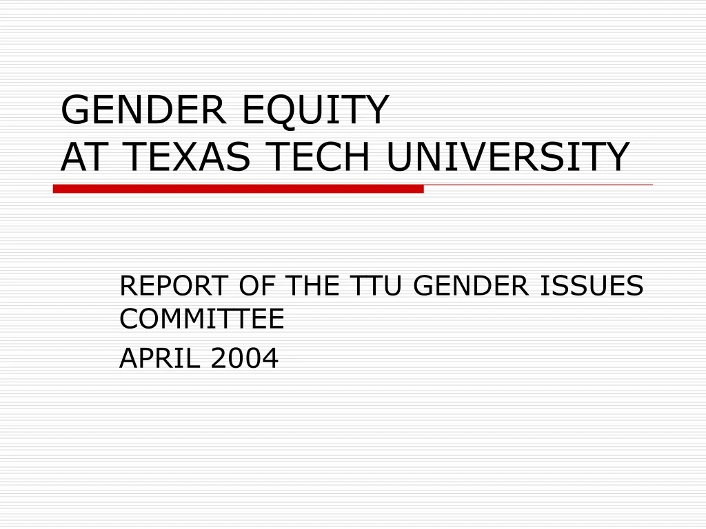 gender equity at texas tech university