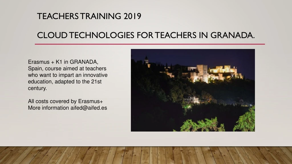 teachers training 2019 cloud technologies for teachers in granada