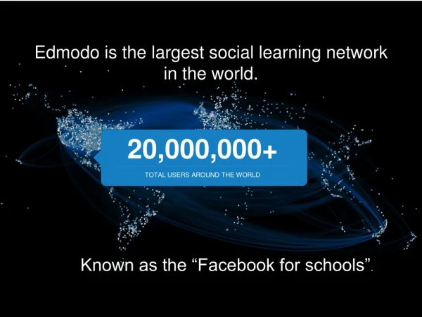 Edmodo is the largest social learning network in the world.
