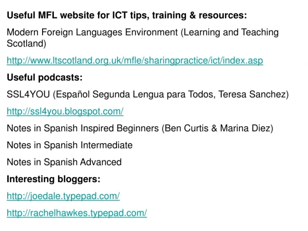Useful MFL website for ICT tips, training &amp; resources: