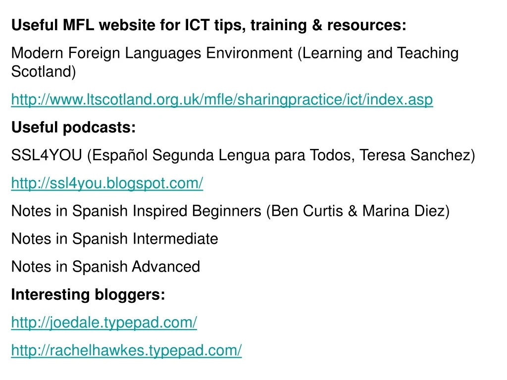 useful mfl website for ict tips training