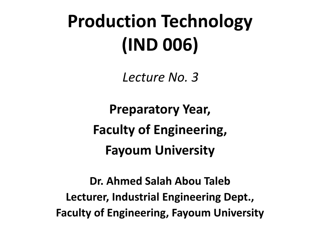 production technology ind 006